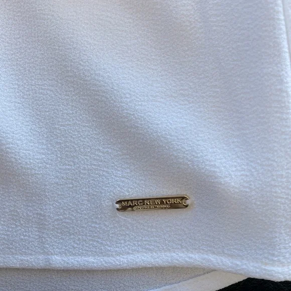 Marc New York White/Black Long Sleeve Women’s Blouse Size Large - Picture 6 of 8